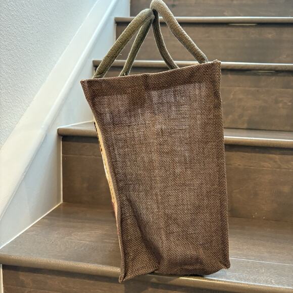 Vintage Feed Sack Tote Purse Handbag Handmade Quilted Upcycled Hook Loop Close - Picture 3 of 16